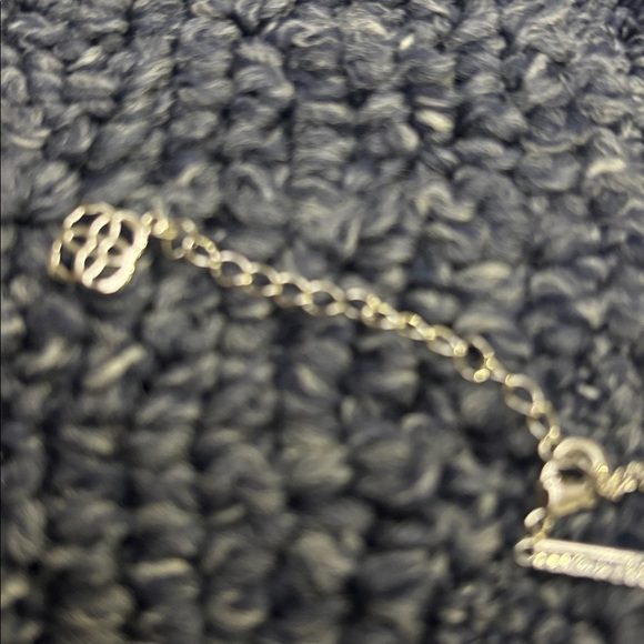 Kendra Scott Silver Necklace with Blue 'Y' Pendant - Picture 3 of 4